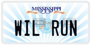 WILRUN  license plate in MS