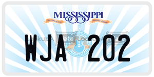 WJA202  license plate in MS