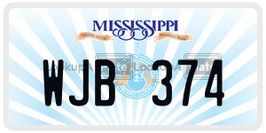 WJB374  license plate in MS