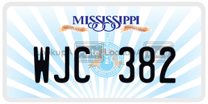 WJC382  license plate in MS