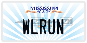 WLRUN  license plate in MS