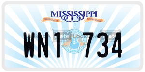 WN1734  license plate in MS