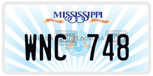 WNC748  license plate in MS