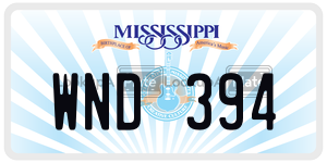 WND394  license plate in MS