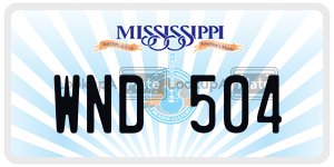 WND504  license plate in MS