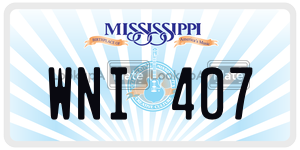 WNI407  license plate in MS