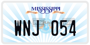 WNJ054  license plate in MS