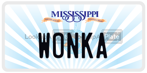 WONKA  license plate in MS