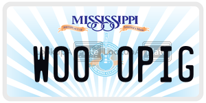 WOOOPIG  license plate in MS