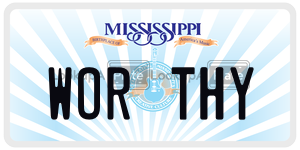 WORTHY  license plate in MS