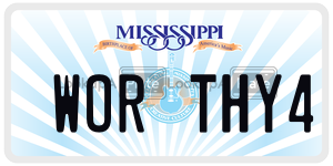 WORTHY4 license plate in Mississippi