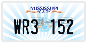 WR3152  license plate in MS