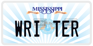 WRITER license plate in Mississippi