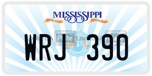 WRJ390 license plate in Mississippi