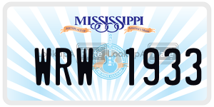 WRW1933  license plate in MS