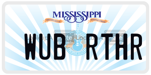 WUBRTHR  license plate in MS