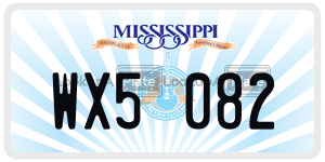WX5082  license plate in MS