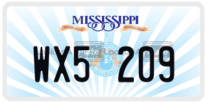 WX5209 license plate in Mississippi