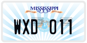 WXD011  license plate in MS