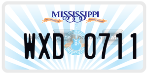 WXD0711  license plate in MS