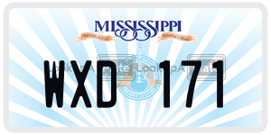 WXD171  license plate in MS
