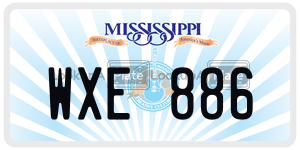 WXE886  license plate in MS