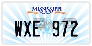 WXE972  license plate in MS