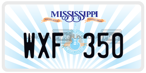 WXF350  license plate in MS