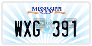WXG391  license plate in MS