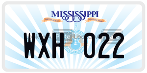 WXH022  license plate in MS