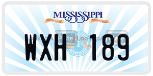 WXH189  license plate in MS