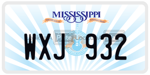 WXJ932  license plate in MS