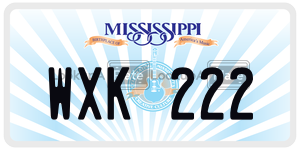 WXK222  license plate in MS