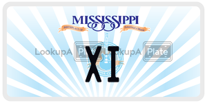 XI license plate in Mississippi
