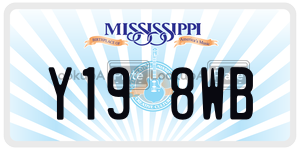 Y198WB  license plate in MS