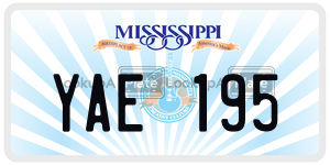 YAE195  license plate in MS