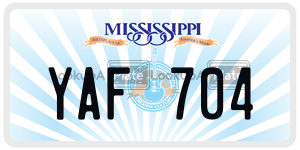 YAF704  license plate in MS