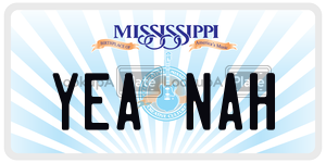 YEANAH  license plate in MS