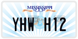 YHWH12  license plate in MS