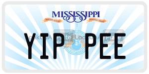 YIPPEE  license plate in MS