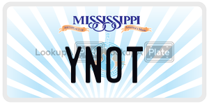 YNOT  license plate in MS
