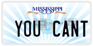 YOUCANT  license plate in MS