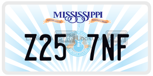 Z257NF  license plate in MS