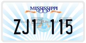 ZJ1115  license plate in MS