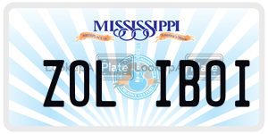ZOLIBOI  license plate in MS