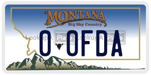 00FDA  license plate in MT