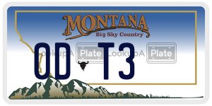 0DT3  license plate in MT