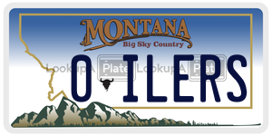 0ILERS  license plate in MT