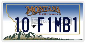 10F1MB1  license plate in MT