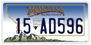 15AD596  license plate in MT